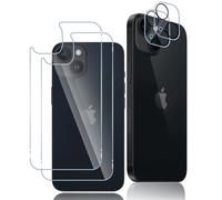 Oelrstfe 2 Piezas Trasera Protector de Pantalla para iPhone 14 Plus con 2 Protector de Lente de Cámara,Trasero Cristal Templado,9H Dureza Transparente HD Antiarañazos Sin Burbujas Vidrio Película
