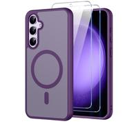 Oelrstfe Funda para Samsung Galaxy S23 FE Compatible con MagSafe, Morado | Esta funda mate de tacto suave es antigolpes y antideslizante, protege la cámara e incluye 2 protectores de pantalla.