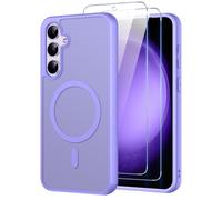 Oelrstfe Funda para Samsung Galaxy S23 FE Compatible con MagSafe, Morado | Esta funda mate de tacto suave es antigolpes y antideslizante, protege la cámara e incluye 2 protectores de pantalla.
