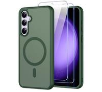 Oelrstfe Funda para Samsung Galaxy S23 FE Compatible con MagSafe, Verde | Esta funda mate de tacto suave es antigolpes y antideslizante, protege la cámara e incluye 2 protectores de pantalla.