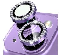Oelrstfe Protector de Lente Cámara para iPhone 13/13 mini,Película Protectora de Camara Lentes,Cristal Vidrio Templado HD Transparente Dureza 9H Anti-arañazo Sin Burbujas Protección,Púrpura