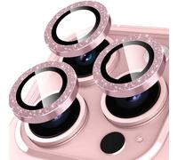 Oelrstfe Protector de Lente Cámara para iPhone 13 Pro/13 Pro Max,Película Protectora de Camara Lentes,Cristal Vidrio Templado HD Transparente Dureza 9H Anti-arañazo Sin Burbujas Protección,Rosa