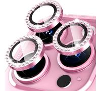 Oelrstfe Protector de Lente Cámara para iPhone 13 Pro/13 Pro Max,Película Protectora de Camara Lentes,Cristal Vidrio Templado HD Transparente Dureza 9H Anti-arañazo Sin Burbujas Protección,Rosa