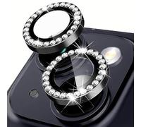 Oelrstfe Protector de Lente Cámara para iPhone 14/14 Plus,Negro Protectora de Camara Lentes,Cristal Vidrio Templado HD Transparente Dureza 9H Anti-arañazo Sin Burbujas Protección,Negro