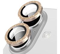 Oelrstfe Protector de Lente Cámara para iPhone 16/16 Plus,Película Protectora de Camara Lentes,Cristal Vidrio Templado HD Transparente Dureza 9H Anti-arañazo Sin Burbujas Protección,Dorado