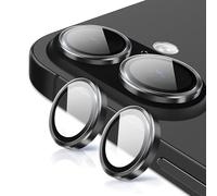 Oelrstfe Protector de Lente Cámara para iPhone 17,Película Protectora de Camara Lentes,Cristal Vidrio Templado HD Transparente Dureza 9H Anti-arañazo Sin Burbujas Protección,Negro