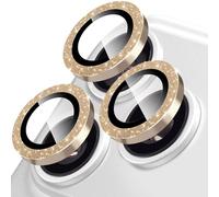 Oelrstfe Protector de Lente Cámara para iPhone 17 Pro Max,Película Protectora de Camara Lentes,Cristal Vidrio Templado HD Transparente Dureza 9H Anti-arañazo Sin Burbujas Protección,Dorado