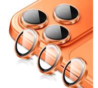 Oelrstfe Protector de Lente Cámara para iPhone 17 Pro,Película Protectora de Camara Lentes,Cristal Vidrio Templado HD Transparente Dureza 9H Anti-arañazo Sin Burbujas Protección,Naranja