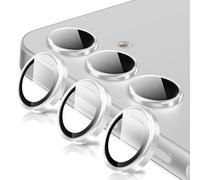 Oelrstfe Protector de Lente Cámara para Samsung Galaxy A55/A35 5G,Película Protectora de Camara Lentes,Cristal Vidrio Templado HD Transparente Dureza 9H Anti-arañazo Sin Burbujas Protección,Plata