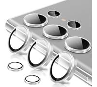 Oelrstfe Protector de Lente Cámara para Samsung Galaxy S24 Ultra,Película Protectora de Camara Lentes,Cristal Vidrio Templado HD Transparente Dureza 9H Anti-arañazo Sin Burbujas Protección,Plata