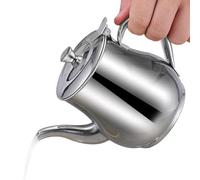 Ölsieb - Fettbehälter Mit Feinmaschigem Sieb | Edelstahl Fettkanne Mit Deckel | Edelstahl Home Kitchen Tool, Direkt Erhitzbar (Induktion & Offene Flamme)