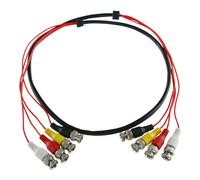 OEM BNC4-45 Cable preparado múltiple - BNC macho a BNC macho - 4 enlaces coaxial - Longitud 1,5 m - Para conexión de Balun a DVR