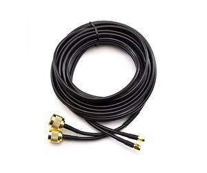 OEM Cable coaxial doble dorado de 10 m N macho a SMA macho para LTE y antenas CC-NM-SM-5-D-G