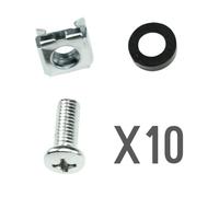 OEM CN-M6 Tornillería - Apto para racks - Métrica M6 - 10 unidades - Tuerca - Tornillo y separador