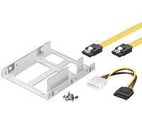 OEM cr-acc-1002kit Kit de Montaje para Disco Duro SSD, Soporte para 2 Disco Duro SSD, 2 Cables SATA 6 GBS con Clip 50 cm, Plata