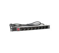 OEM CSM-RALZ-F Regletero de 8 tomas Shucko de alimentación para rack. Botón rojo apagado/encendido manual. 230Vac/15A/3.500W. In