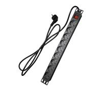 OEM PDU-9P1U-SWITCH Regleta - Formato enrackable 1U - 9 salidas hasta 250VAC / 16 A max. - Interruptor de encendido/apagado - Co