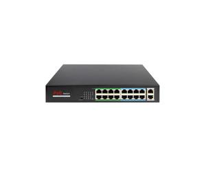 OEM SW1816POE-160-E Switch PoE - 16 RJ45-Ports + 2 RJ45-Uplink - 16x 10/100Mbps + 2x 10/100/1000Mbps - 16 PoE-Ports 802.3af/