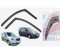 OEMM Juego de 2 deflectores de viento tipo canal compatibles con Renault Kangoo y Mercedes Benz Citan 2007 a 2021, modelos de viseras laterales
