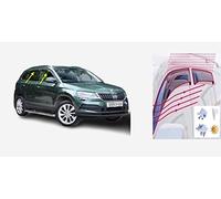 OEMM - Juego de 4 deflectores de viento tipo IN-CANAL compatibles con SKODA KAROQ 5 puertas SUV 2017 2018 2019 2020 vidrio acrílico viseras laterales deflectores de ventana