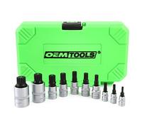 OEMTOOLS 23906 - Juego de puntas cuadradas triples, juego de 10 piezas, juego de llaves magnéticas triples cuadradas, ideales para reparaciones de automóviles, acabado resistente al óxido, tamaños