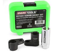 OEMTOOLS 37110 Oxygen Sensor Socket Set, 3 Piece, Remove & Replace Oxygen Sensors with 3 Variable Depth Sockets, 3/8 Drive, & One 1/2 Drive, Cutaway Slots Protect Sensor Wire, Universal Fit