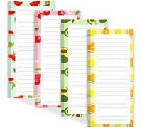 OENBATOM Paquete de 4 blocs magnéticos para lista de la compra para nevera, bloc de notas magnético para nevera, 200 hojas, 18 x 8 cm