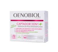OENOBIOL Captador 3 en 1 pérdida de peso, Complejo de fibras patentado de origen 100% natural que capta las grasas, Para personas con sobrepeso que buscan perder peso, 60 cápsulas