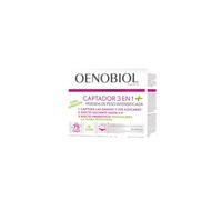 OENOBIOL Captador 3 en 1 Plus, Pérdida de peso intensificada captura grasas y azúcares, Efecto saciante hasta 4 horas, Efecto prebiótico, Reequilibra la flora intestinal, 60 cápsulas