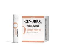OENOBIOL - DERMA EXPERT COLÁGENO MARINO 10G - Complemento Alimenticio Antienvejecimiento, Antiarrugas y Elasticidad de la Piel, Sabor Naranja-Melocotón, 10 Shots Líquidos
