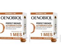 OENOBIOL PERFECT BRONZE Autobronceador - Acelerador Bronceado Corporal y Facial con Protección Solar, Con Astaxantina, Cúrcuma, Licopeno y Luteina - Complemento alimenticio 30 cápsulas (Paquete de 2)