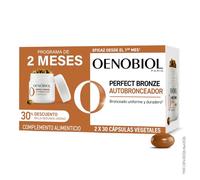Oenobiol Perfect Bronze Duo Acelerador de Bronceado, para Todos los Tonos de Piel, con Astaxantina, Licopeno y Luteína, 60 Cápsulas