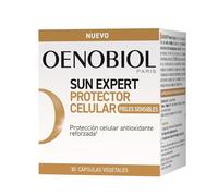 OENOBIOL - SUN EXPERT Pieles Sensibles - Nueva fórmula concentrada en Extracto de Uva 100% origen vegetal - Bronceado intenso y radiante - Complemento alimenticio 30 cápsulas 1 mes