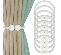 Oenothera 6 Piezas Alzapaños Cortinas, Alzapaños Magnéticos Cortinas, Sujeta Hebillas Cortinas para la Decoración de la Ventana del Hotel Home Office(Blanco)
