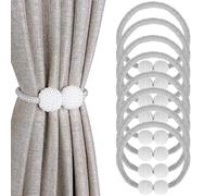 Oenothera 6 Piezas Alzapaños Cortinas, Alzapaños Magnéticos Cortinas, Sujeta Hebillas Cortinas para la Decoración de la Ventana del Hotel Home Office(Gris)