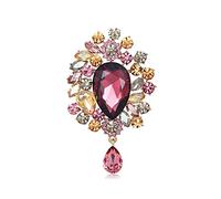 Oenothera Broche Colgante de Purpurina Rosa, Broche vintage de señora, para ropa, accesorios femeninos y como regalo
