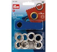 Prym – Ojales con arandelas – latón/plata – 14 mm