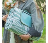 OESSUF Manta de Picnic Impermeable de 200 x 200 cm, Extra Grande, de 3 Capas, Manta de Playa para Acampar al Aire Libre, Lavable a máquina, Plegable, Color Verde escandinavo