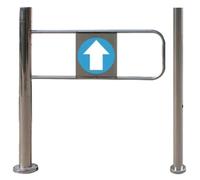 OEUBEQ Barrera de Seguridad de Entrada de supermercado, Barrera de Metal Universal, Puerta unidireccional de Cierre automático para Entrada de supermercado de Biblioteca de fábrica Silver-r 60×97 cm