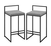 OEUBEQ Sgabelli Bar Sgabelli da Bar Alti da bancone, Set da 2, sedia da cucina in velluto morbido, sgabelli da Bar Alti da bancone con schienali bassi e gambe in Ferro battuto per Pub, ba