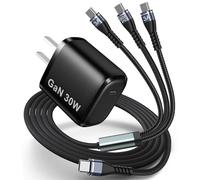 Oeudire Cargador rápido PD 3 en 1 USB-C de 30 W for Drones Neo, 4 Pro, 4K, 3 Pro/3, 2 SE, Avata, Air 3 y Air 2S - Cargador de Pared Tipo C con 1,5 m
