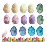 Oeufs De Pâques Au Crochet - 14 Pièces D'œufs De Pâqúes Tricotés | Artisanat De Fausses Guirlandes D'œufs De Pâqúes | Decoración De Fête De Printemps Pastel, Pour Vase, Couronne, Maison, Salle À