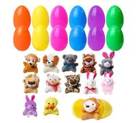 Oeufs De Pâques Remplis De Peluches - Mini Doudou Mignon, Petit Animal | Jouet Prérempli Amusant For Pâques Panier Garnis Cadeaux Surprise Chasse Printemps Fête Enfantine École Célébration Dimanche.