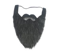 OEUVREBY Accesorios para barba falsa, recuerdos de fiesta, divertida actuación escénica, Navidad, Papá Noel, barba blanca, 25 x 30 cm, Negro 25 x 30 cm, 25x30 cm