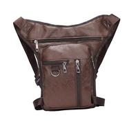OEUVREBY Bolsa para pierna caída de muslo, resistente a los arañazos, para montar en motocicleta, impermeable, color marrón oscuro, 20 x 8 x 23 cm