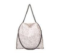 OEUVREBY Bolso de mano funcional y hermoso para artículos esenciales diarios, clásico y atemporal, con cadena, bandolera, bolso de hombro, color plateado y blanco, White, as description