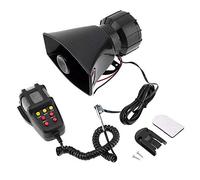 Oewnvmd Sonido Universal de Alarma de Coche de Motocicleta Bocina de 7 Tonos 12V 100W Altavoz de Bocina de Sirena de PolicíA (Negro)