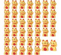 Oewwthy 40 Piezas Mini Gatos de Resina Figuras de Animales Diminutos, Estatua de de la Suerte, Lindas Mini Figuras de Gatos para Decoración de Jardín de Hadas, Casa de Muñecas