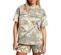 Oewwthy Conjuntos de 2 Piezas para Mujer, Conjunto de Verano Corto para Estar en Casa, Ropa Informal para Vacaciones en la Playa, Chándal de Colores Mezclados XL