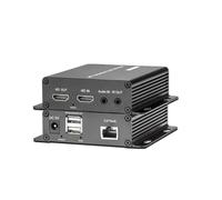 Oewwthy Extensor KVM Compatible con 4K, Compatible con Enchufe de la UE, Extensión de Audio y Video de 200 M con Control Remoto IR y Reproducción, Compatible con Cable de Red de Alta Resolución.
